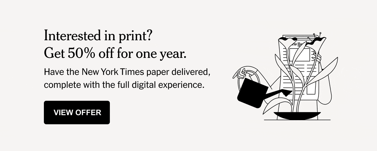 The New York Times limited offer features an animated plant email marketing