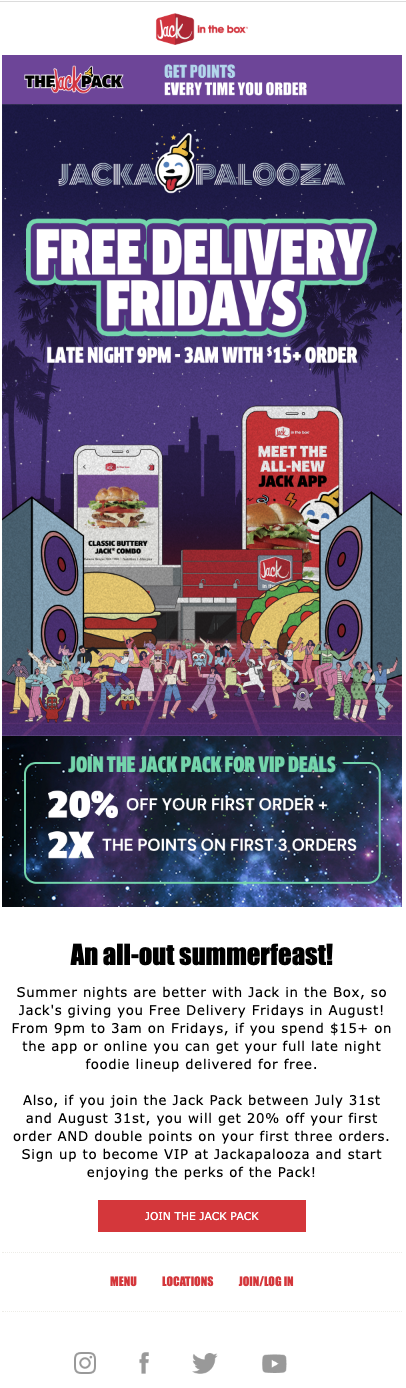 Jack in the Box JACKAPALOOZA email graphics full length