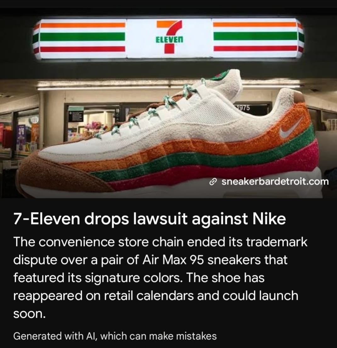 Nike Air Max 95 OG Big Bubble 7-Eleven sneaker on white background