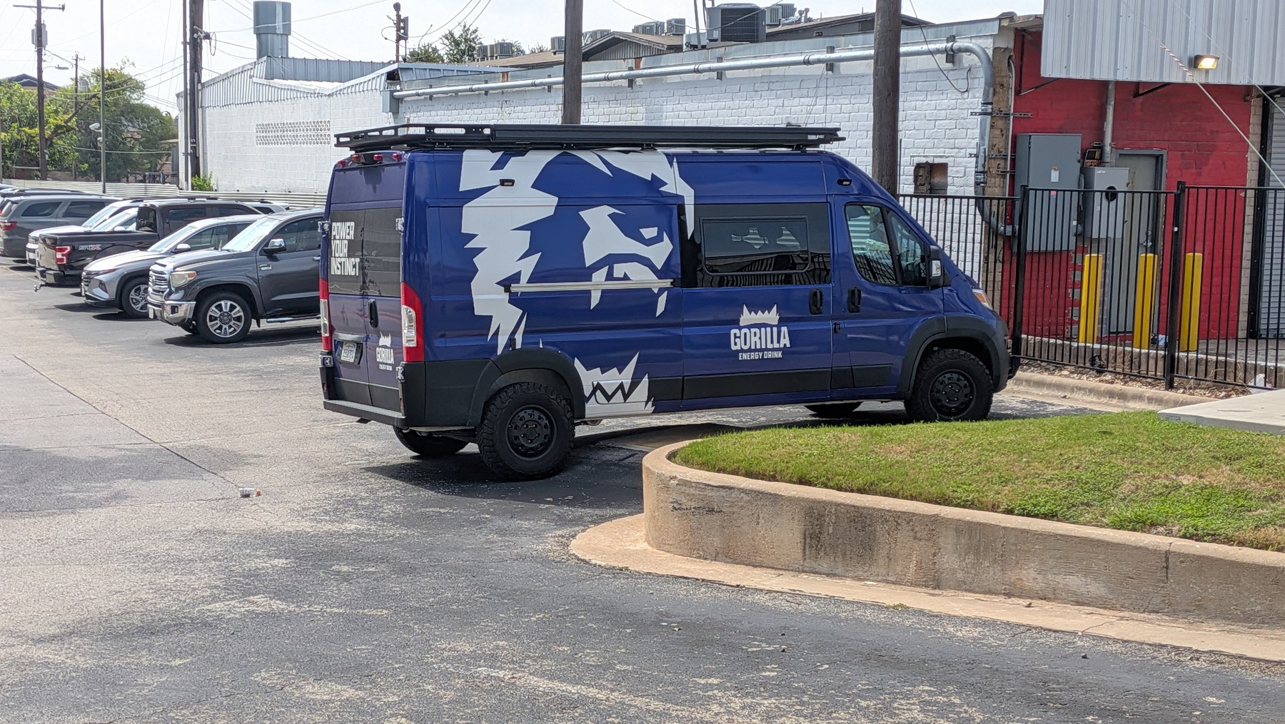 Gorilla Energy branded van alternate side view