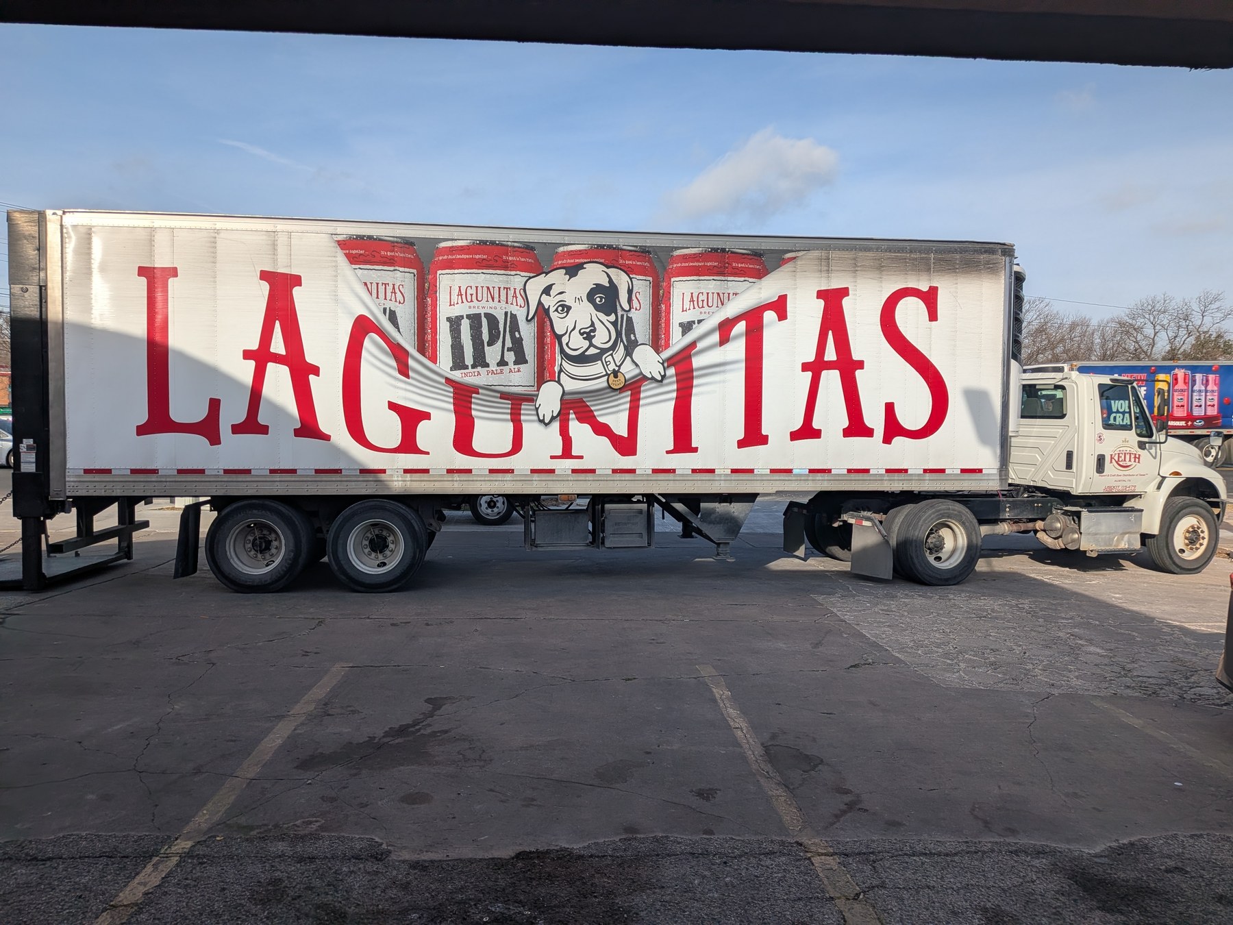 Lagunitas IPA branded semi trailer